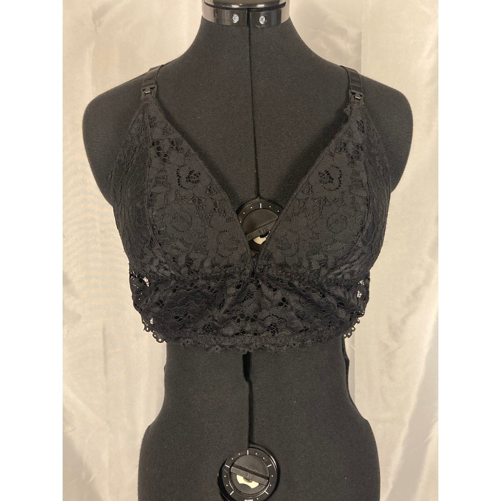 XXL 2XG Secret Treasures Maternity Black Lace Bralette nursing